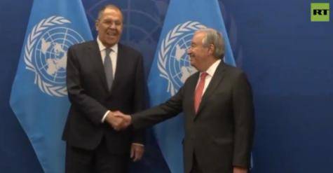 拉夫罗夫：为什么没有俄国旗 古特雷斯：因为<strong></p>
<p>安币</strong>你不是俄总统