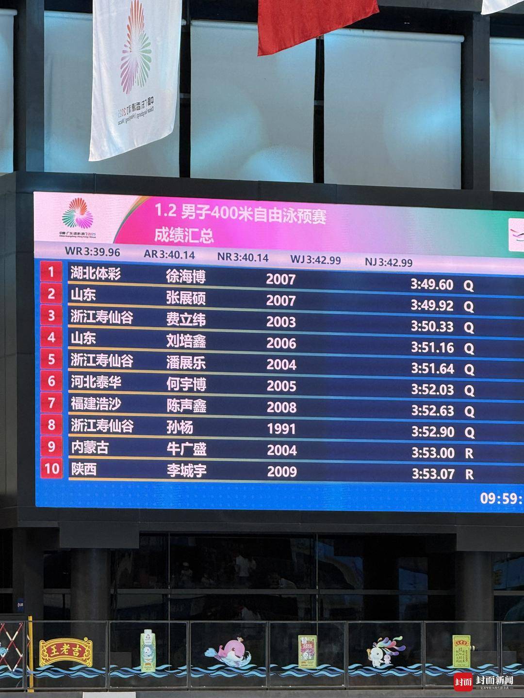 孙杨以0.1秒优势<strong></p>
<p>比特网</strong>,惊险晋级全运会男子400米游泳决赛