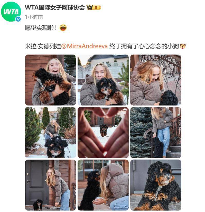 “小米辣”终于有了自己的小狗!曾说养狗是赢球的动力<strong></p>
<p>BLUR币</strong>,WTA官方发“贺信”:愿望实现啦!
